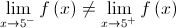 \mathop {\lim }\limits_{x \to {5^ - }} f\left( x \right) \ne \mathop {\lim }\limits_{x \to {5^ + }} f\left( x \right)