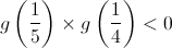 g\left( {\frac{1}{5}} \right) \times g\left( {\frac{1}{4}} \right) < 0